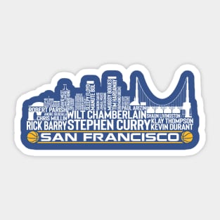 Golden State Basketball Team All Time Legends, San Francisco City Skyline Sticker